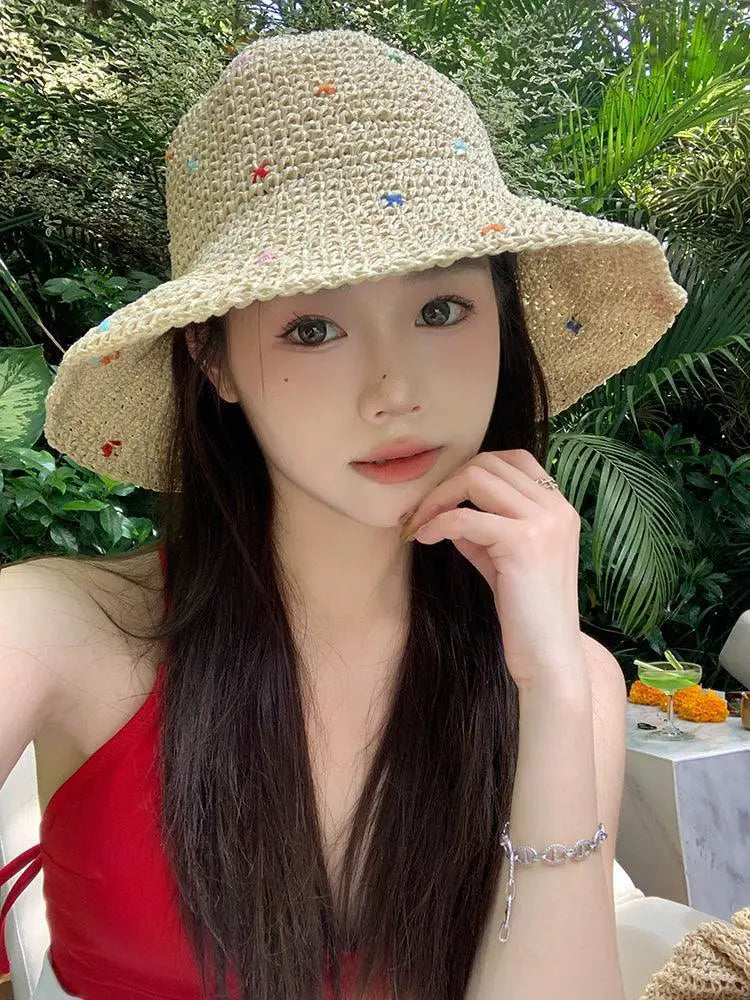 Sun Hat Niche Style Color Women Summer Outdoor Straw Hat