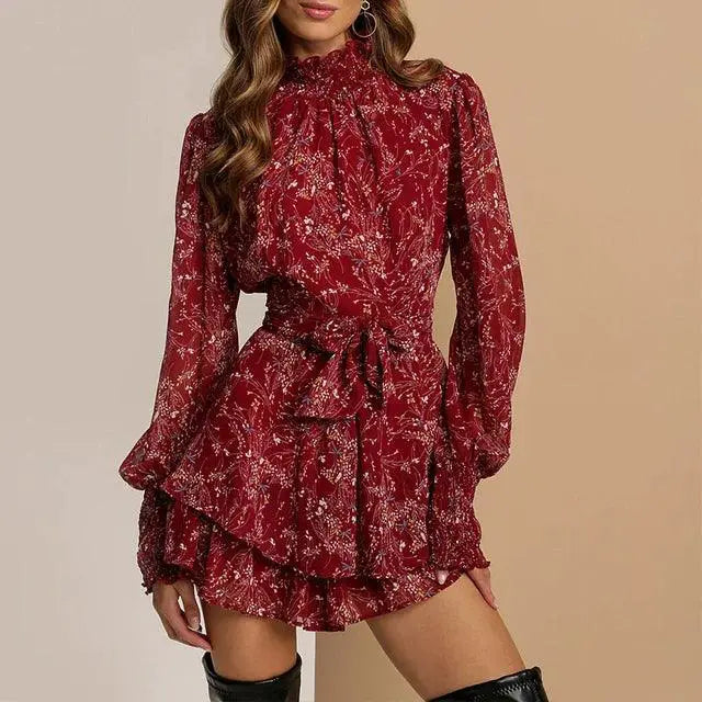 Chiffon A Line Dress For Summer Mini Party Wear Chic