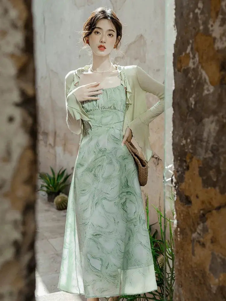 Light Blue Floral Sling Dress Summer Chic Fashion Essentials
