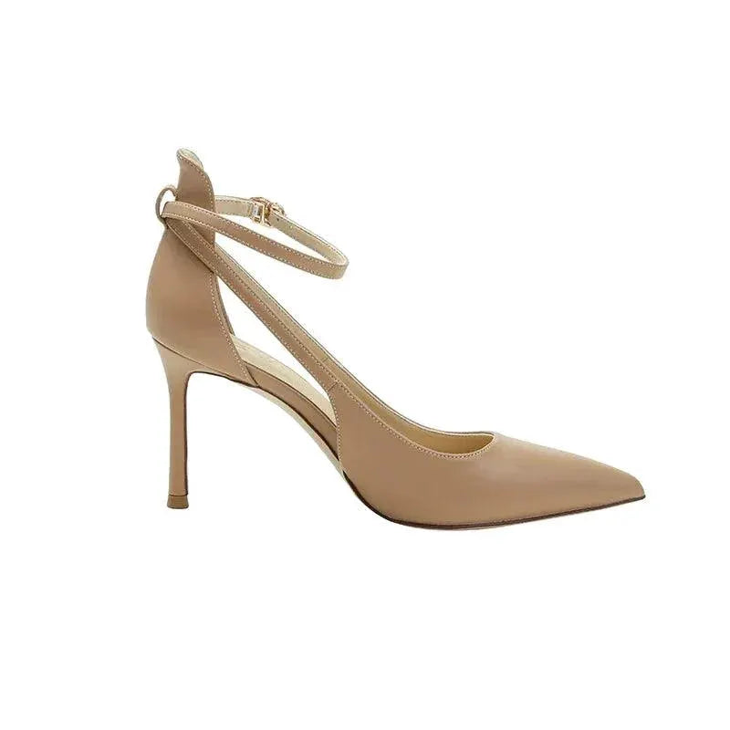 Feiyan Khaki High Heel Shoes Ankle Strap Elegance For Women