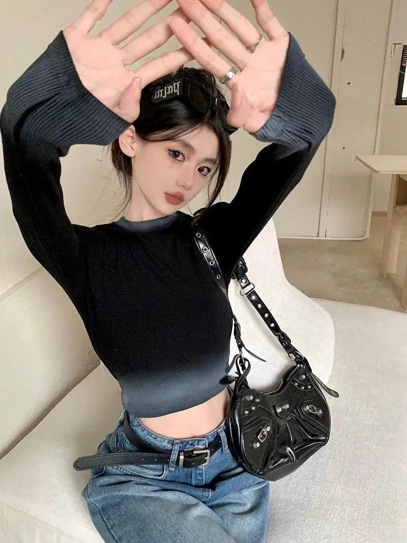 American Gradient Long Sleeves T Shirt Spring Essential