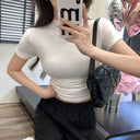 Retro Summer Korean Style Women's Slim Tee Stylish Cotton Top