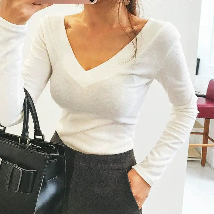 Crafty Comfort V Neck Top Autumn Style Essential For Women