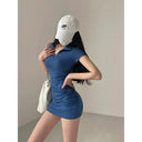 Sophisticated Sheath Dress Chic Lapel & Comfort Fit Style