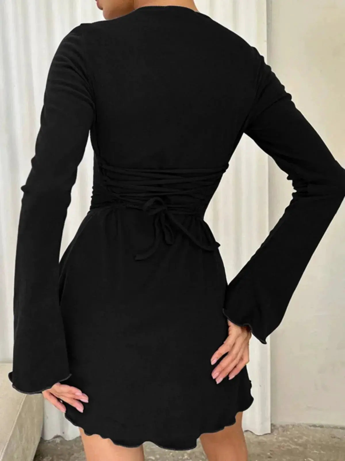 Ahagaga Waist Controlled Square Collar Skirt Elegant Style