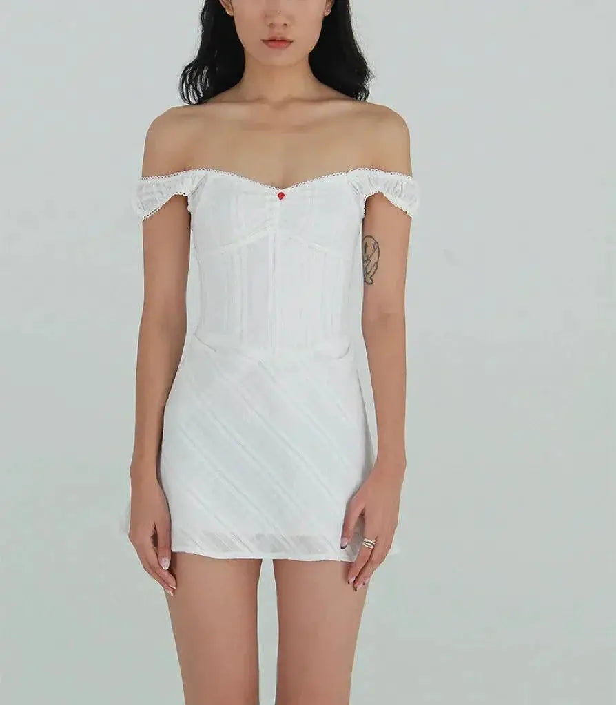 Highlife Pure Desire White Lace Off Shoulder Dress