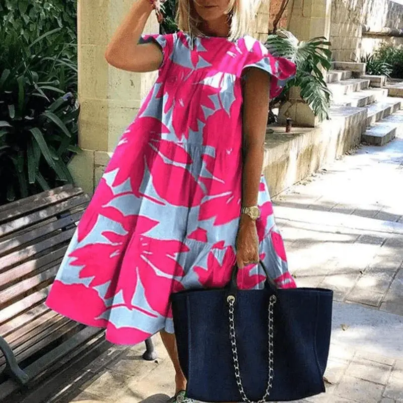 Floral Print Party Dress Elegant Summer Fashion Look