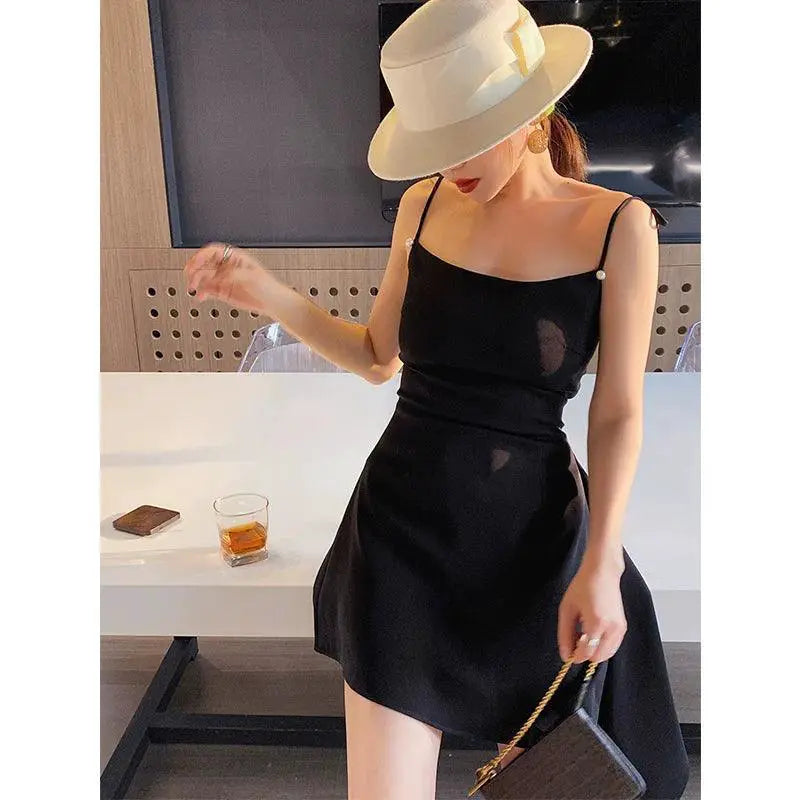 Alluring Backless Slip Dress For Party Fashion Statement