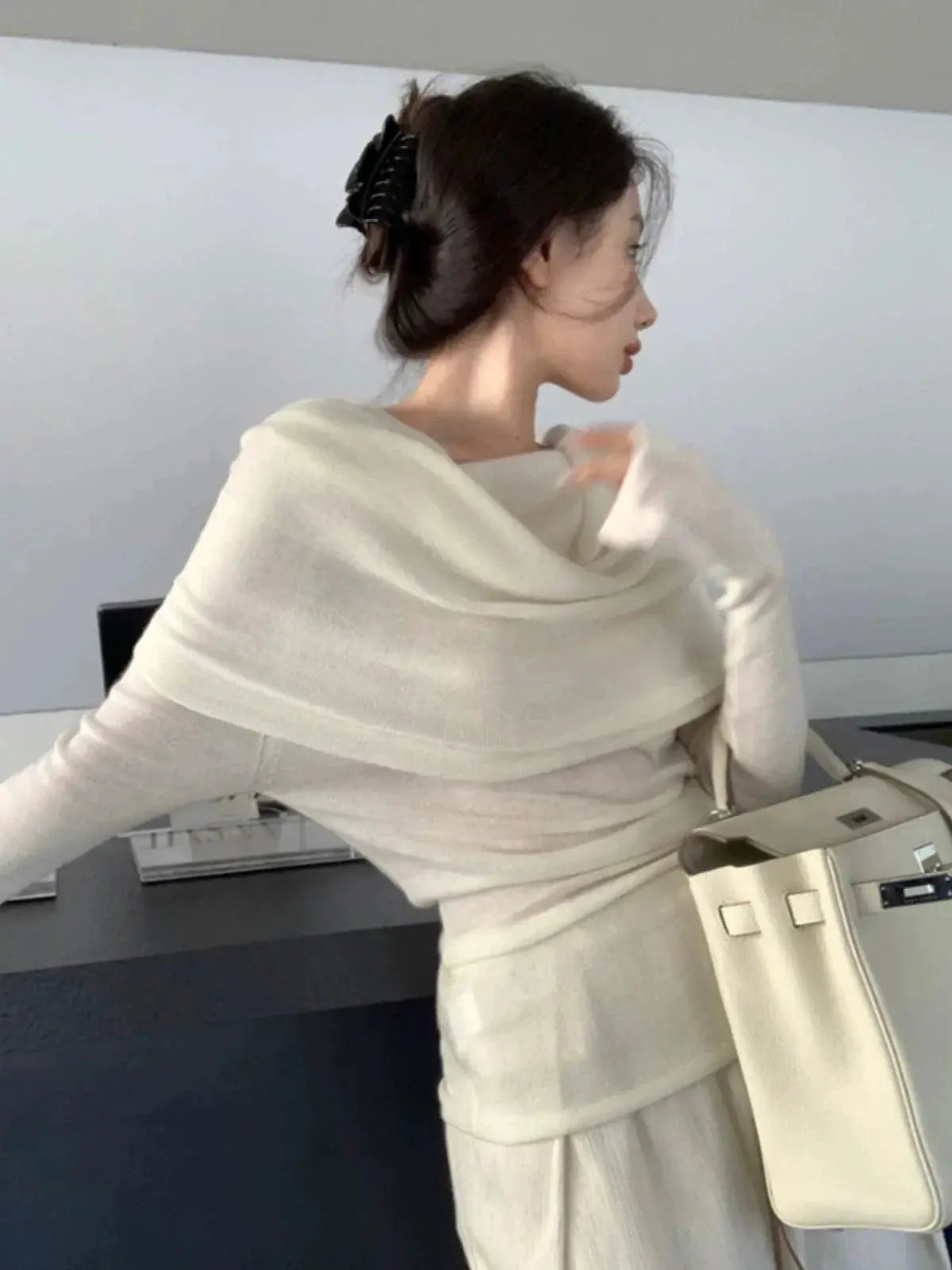 Off Shoulder Autumn Sweater Chic Womens Fashion Statement