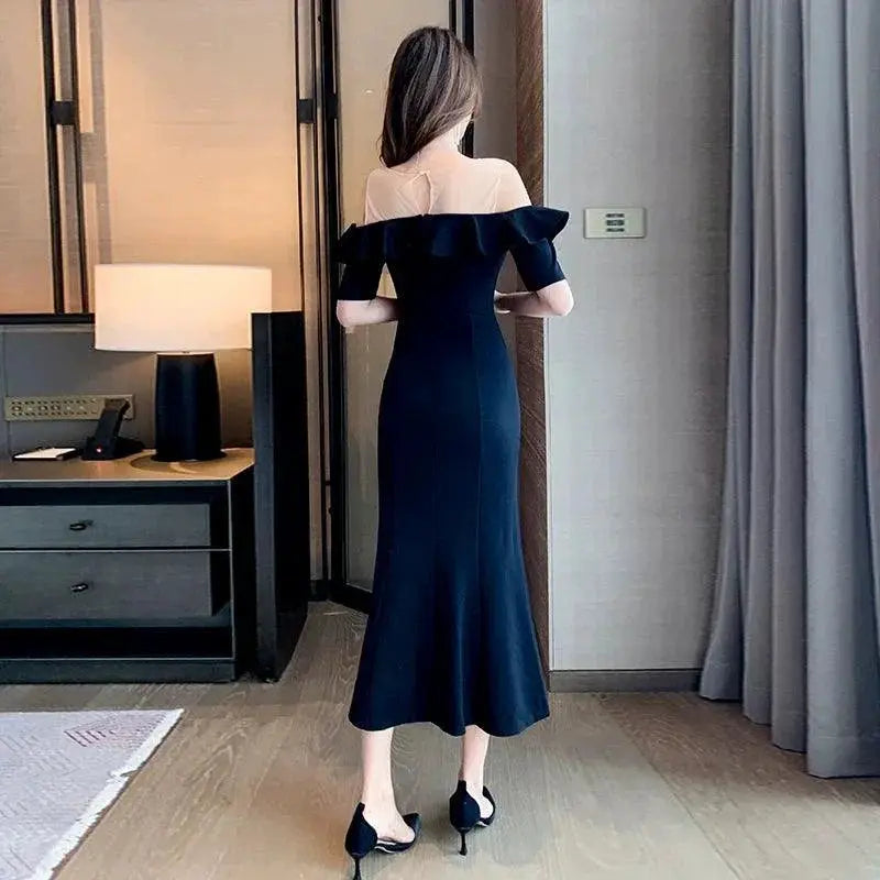 Elegant Summer Fishtail Dress Off Shoulder Style Chic