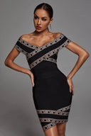 Elegant Black Jacquard Dress Retro French Style Statement
