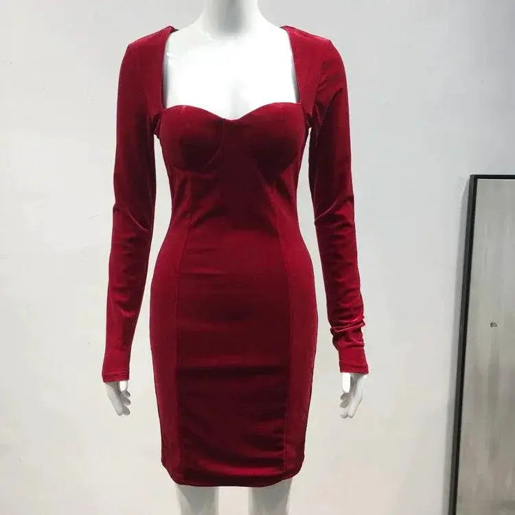 Retro Velvet Dress Sophisticated Chic Attire In 3 Colors