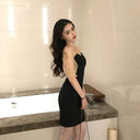 Black Off-Shoulder Party Dress Elegant Summer Style Dress