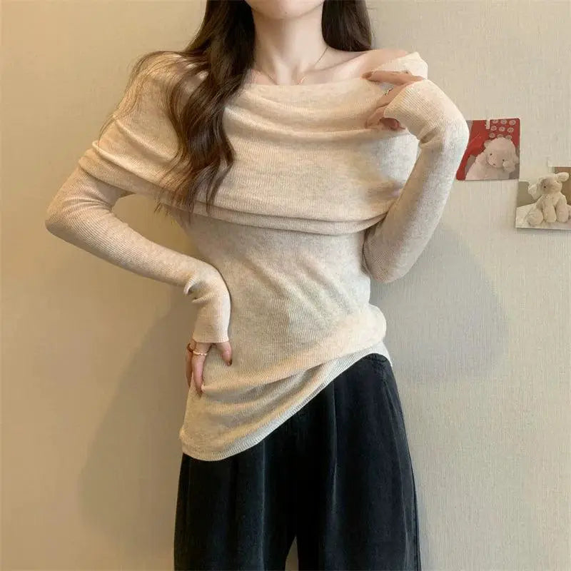 Knitwear Stylish Off Shoulder Ladies Top For Winter Fashion