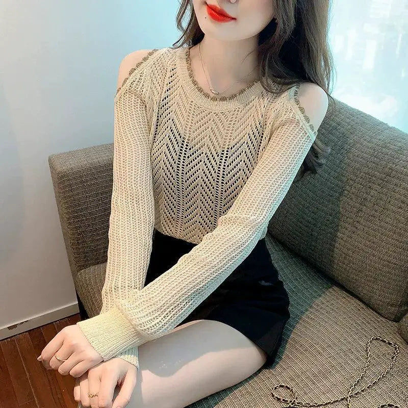 Sun Protective Off Shoulder Blouse Korean Chic Style