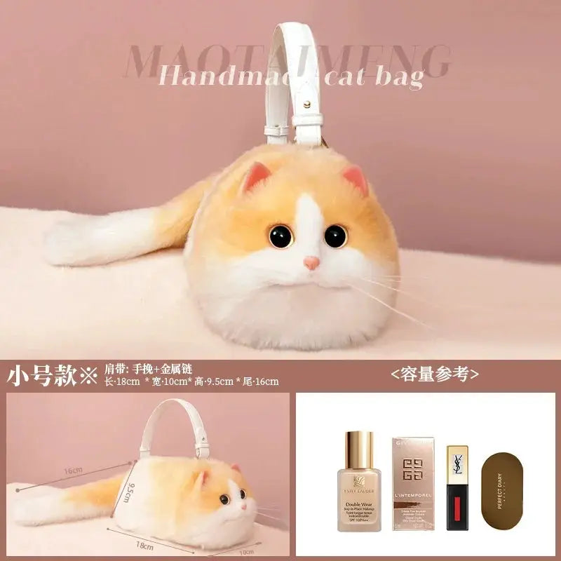 Casual Niche Style Chain Cat Messenger Bag for Cat Lovers