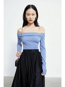 Warm Off-Shoulder Knit Top for Women
