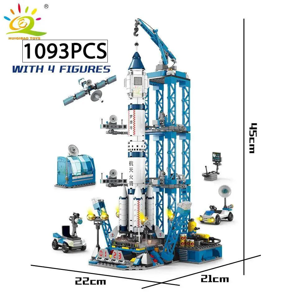 Space Adventure Rocket Building Blocks Set Astronaut Toy