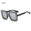 Trendy Rhinestone Kids Sunglasses with Colorful Lenses