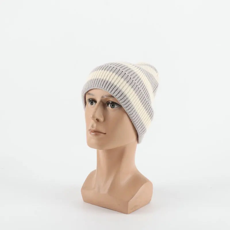Striped Colorblock Knit Winter Hat
