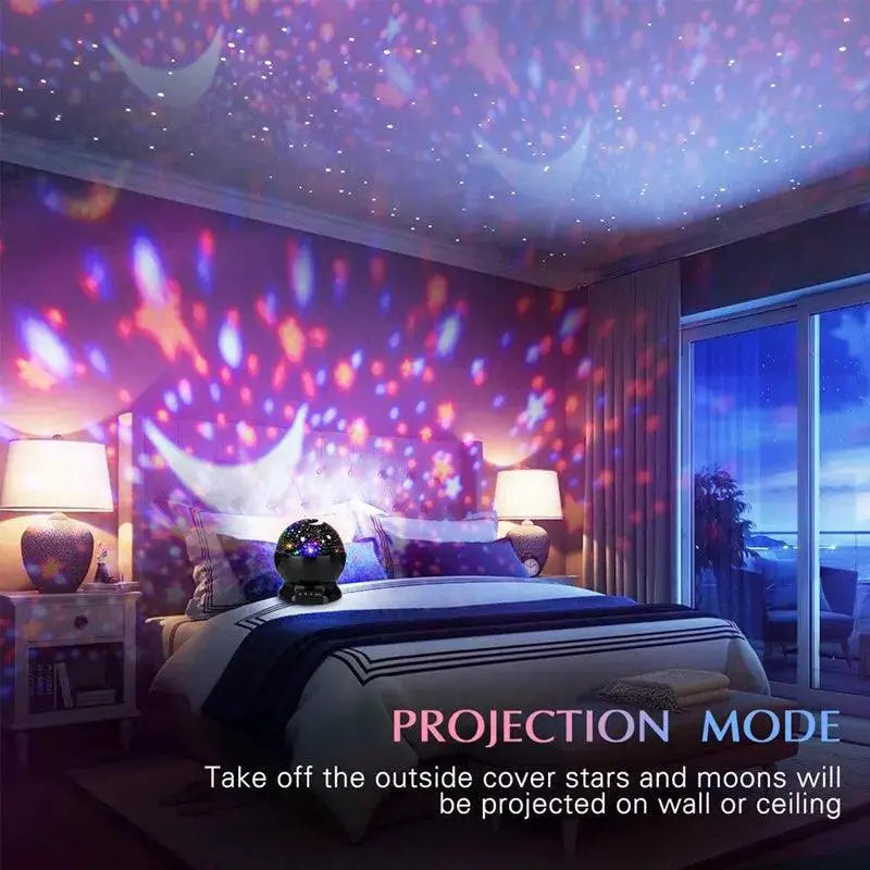 Serene Moon and Star Projector Lamp for Relaxing Home Decor