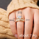 Gold Plated 3 Piece Moissanite Ring Set