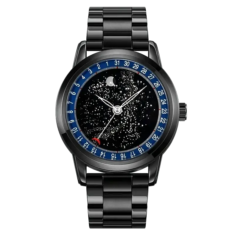 SKMEI Moon Phase Leather Wristwatch Elegant Timepiece Design
