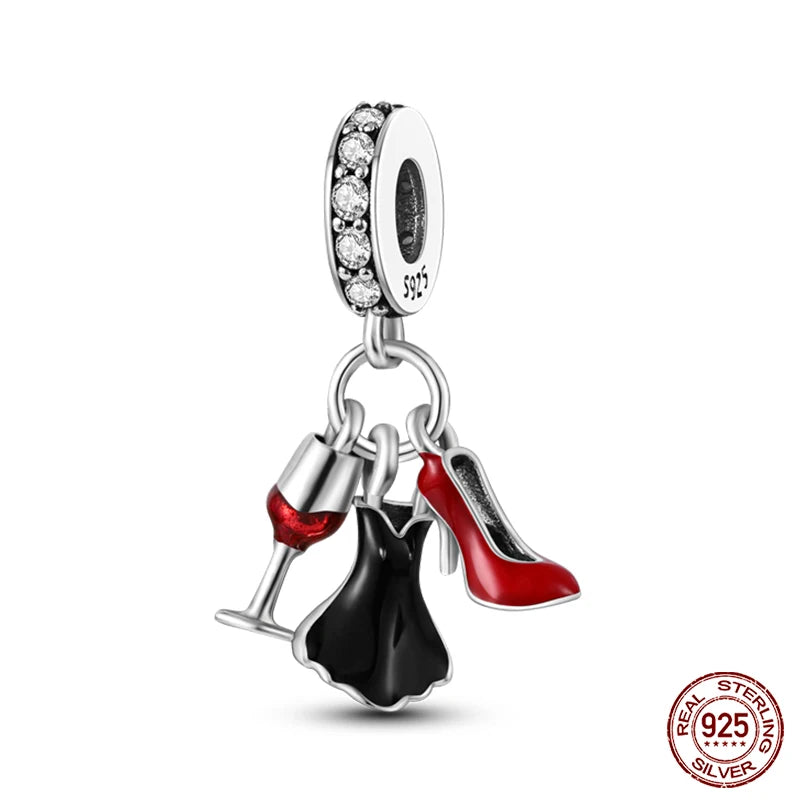 Sterling Silver Heels Lipstick Camera
