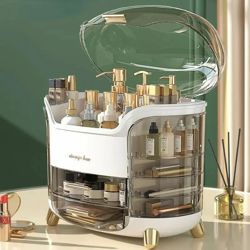Clear Makeup and Jewelry Organizer Box for Bathroom Storage