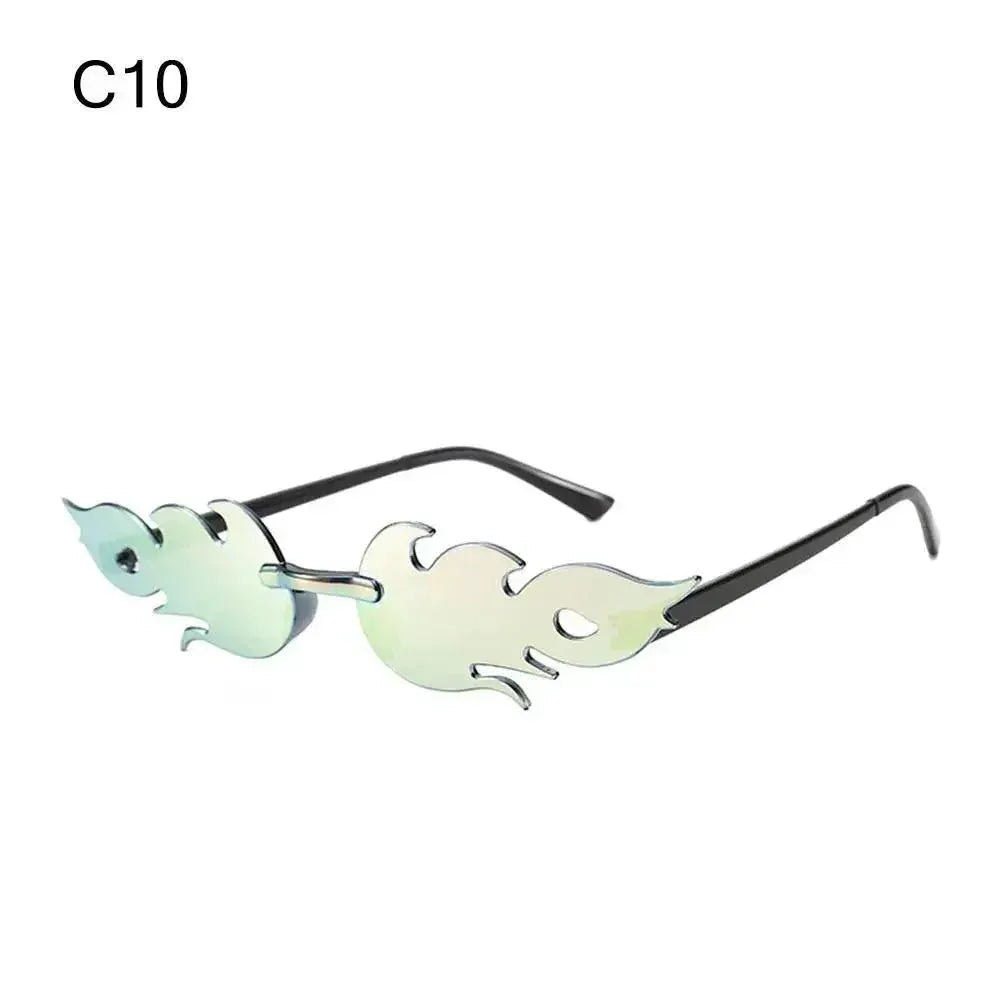 Rimless Flame Sunglasses For Women UV400 Protection