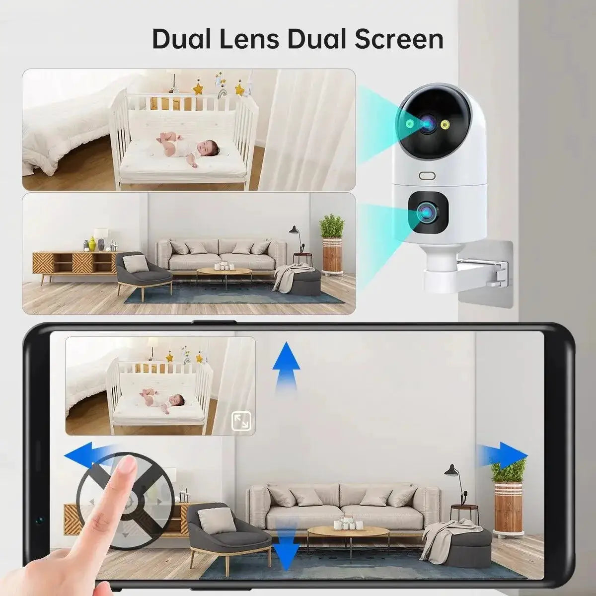 4K Auto Tracking PTZ Security Camera With Dual Lens