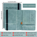 Vintage RFID Passport Holder Stylish PU Leather Travel Wallet