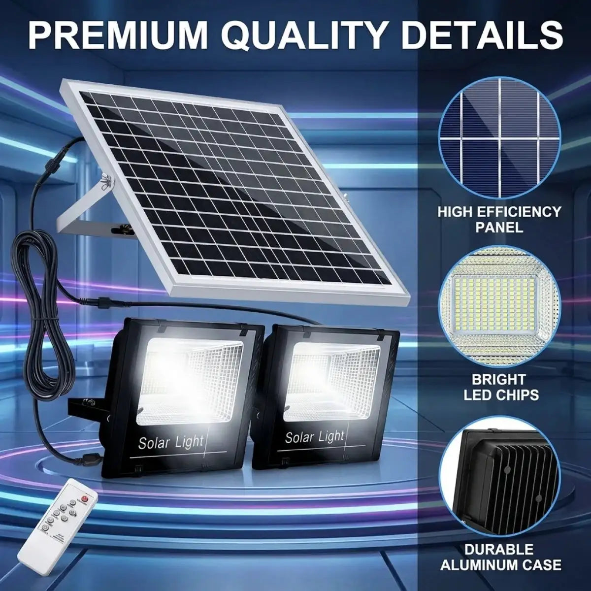 Solar Powered Dual Head Wall Lamp — product view 4