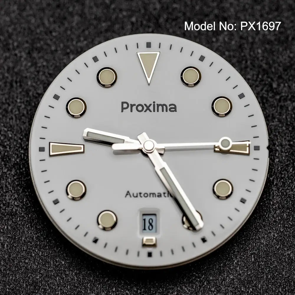 Proxima PX1697 39mm Men Watch White Enamel Dial Bubble Sapphire PT5000 SW200 Automatic Mechanical Vintage Watches 20Bar Luminous