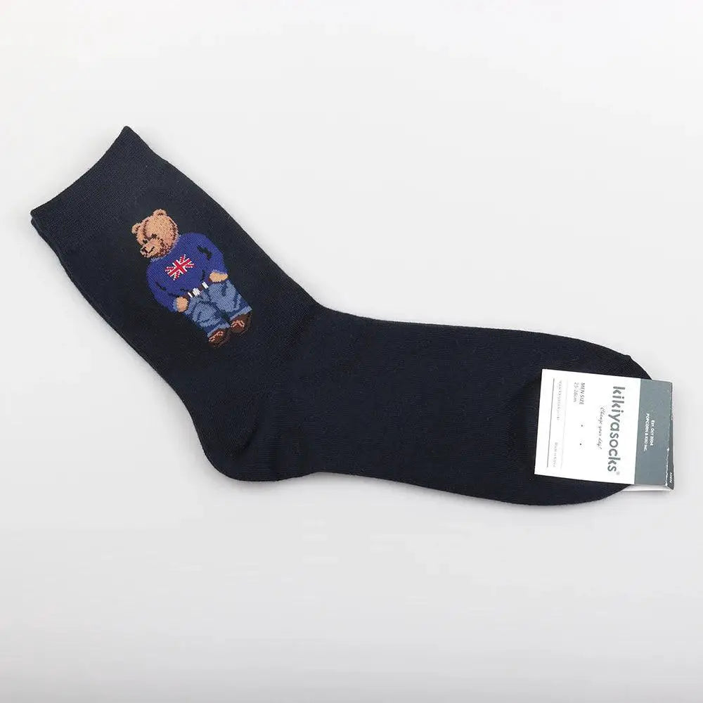 Charming Cartoon Bear Socks Trendy Comfort For Men