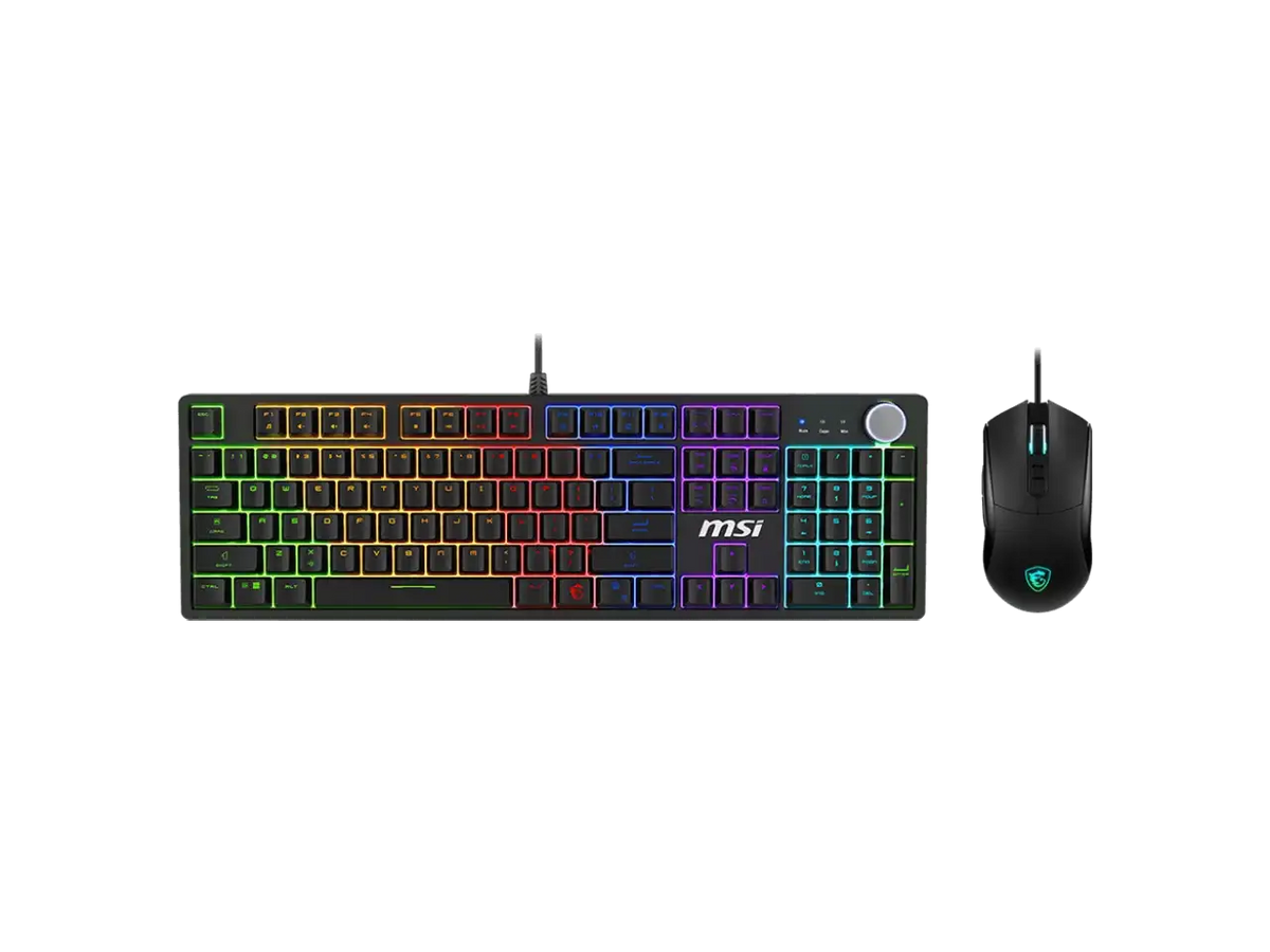 MSI Forge GK320 Combo RED US - Gaming RGB Keyboard & Mouse Set, Full Keys Anti-Ghosting, 12,800 DPI Optical Sensor, 13-Mode RGB, up to 12,800 DPI, Black