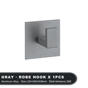 Black Aluminum Wall Hooks Set for Modern Bathroom Organizer