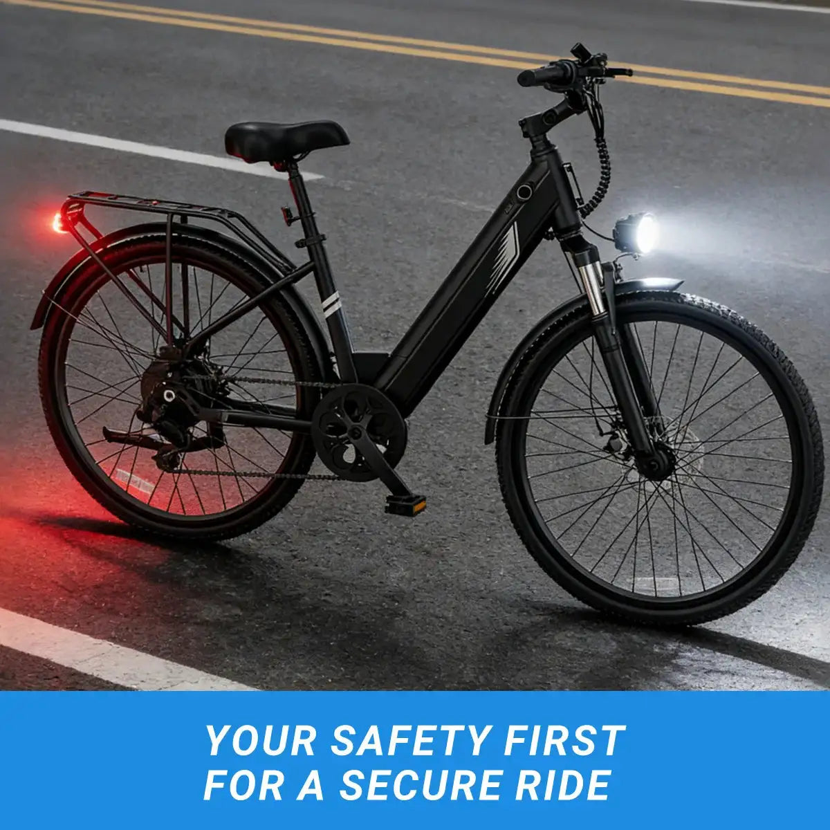 DYU C7 Adult Electric Bicycle 500W Motor 480WH Lithium Battery Electric Bike 7-speed City E bike，Max Speed 20MPH E-BIKE