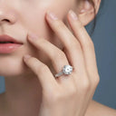 Moissanite Ring in Sterling Silver LYEE