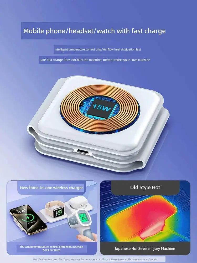 Three In One Wireless Charger For iPhone And Apple Watch