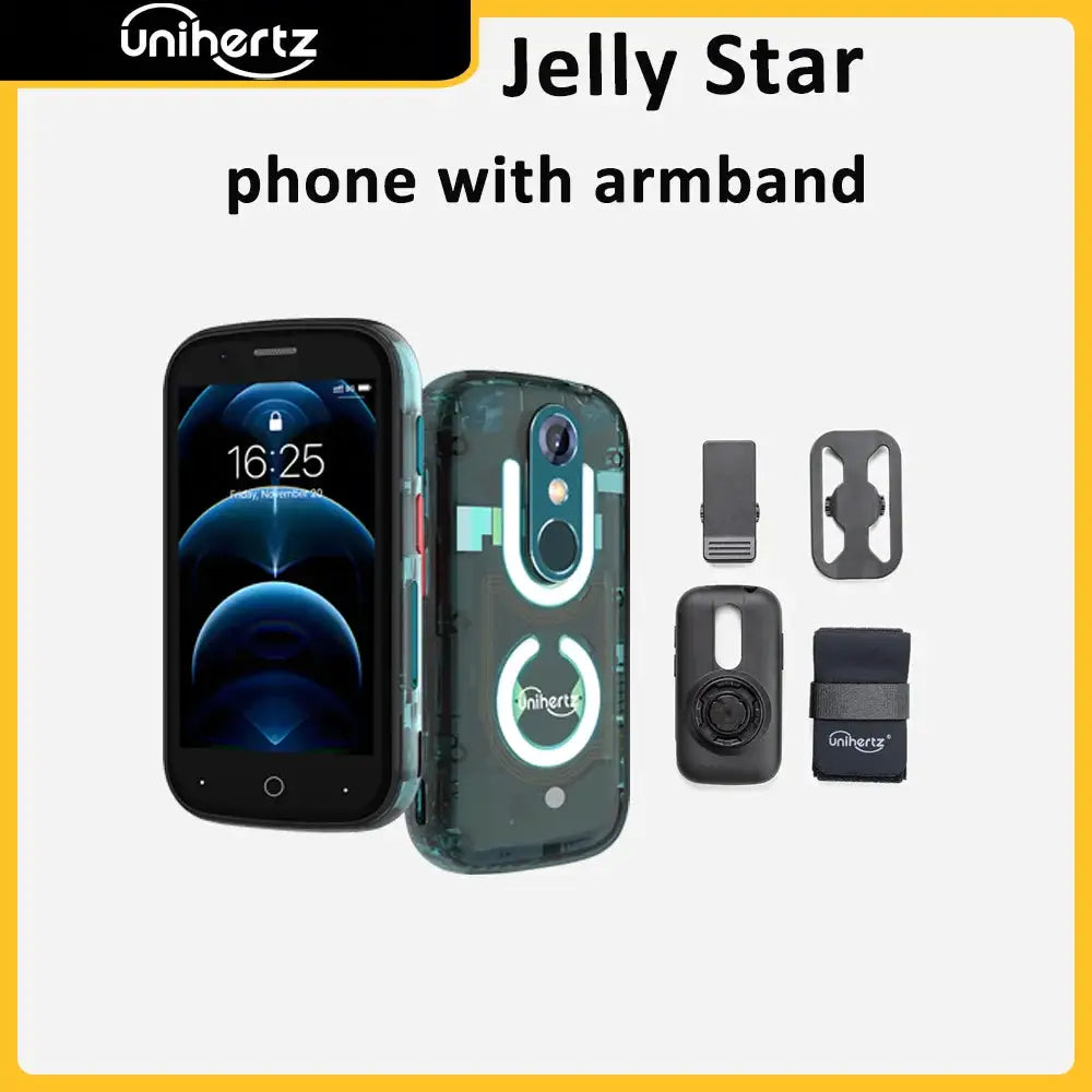 Unihertz Jelly Star Mini Smartphone Android 13 8GB 256GB Led Light Unlocked Transparent Backshell Cellphones 48MP 3 inch Phone