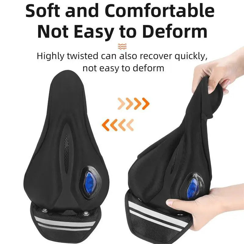 Gel Memory Foam Bike Saddle Cover With Safety Taillights