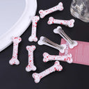 Vivid Dog Bone Hair Clips Elegant White Hair Accessories