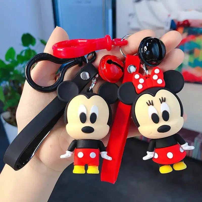 Disney Character PVC Keychain Minnie Mickey Stitch Accessory