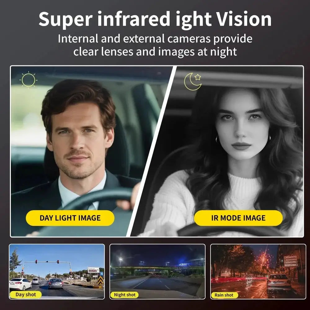3 Channel Car Dash Camera 1080P Front Rear Cabin Night Vision - stepyours.com
