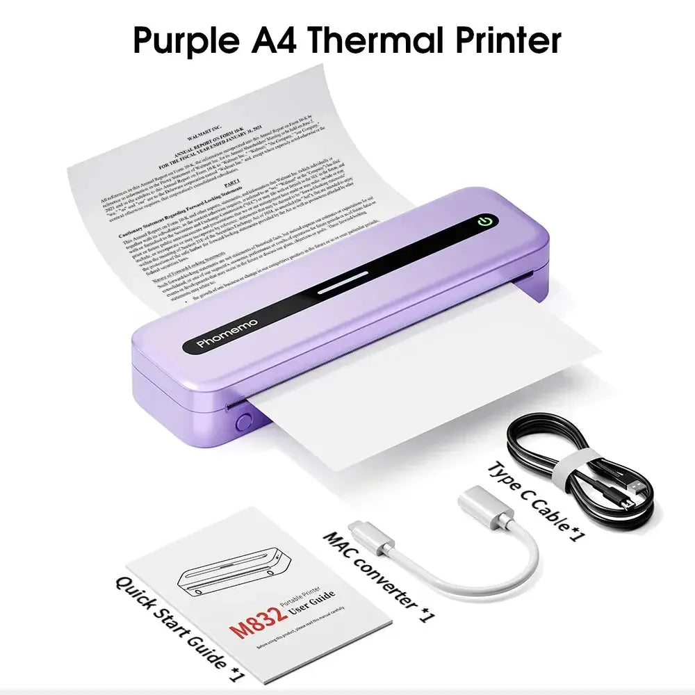 Phomemo M832 A4 Thermal Printer Bluetooth Portable Inkless
