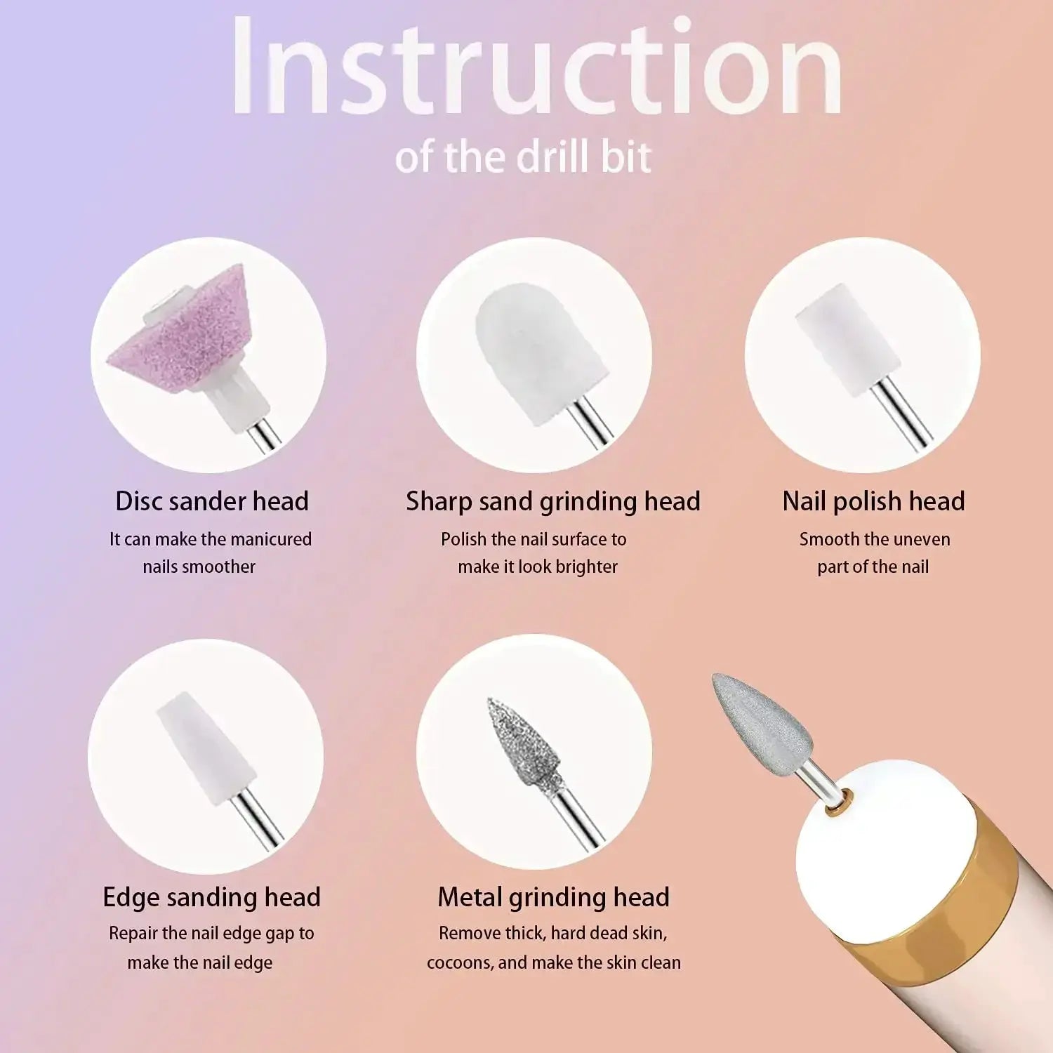 5 In 1 Electric Nail Polish Drill Machine With Light