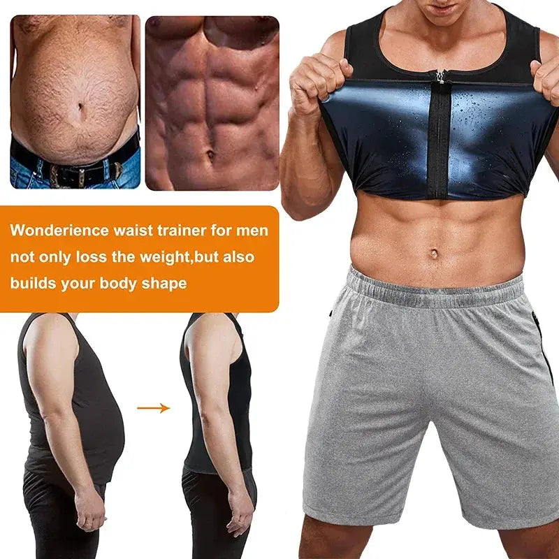 Men Sauna Vest Body Shaper Heat Trapping Sweat Enhancer