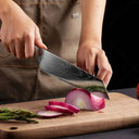 Professional Damascus Kitchen Knife Set With Santoku Cleaver