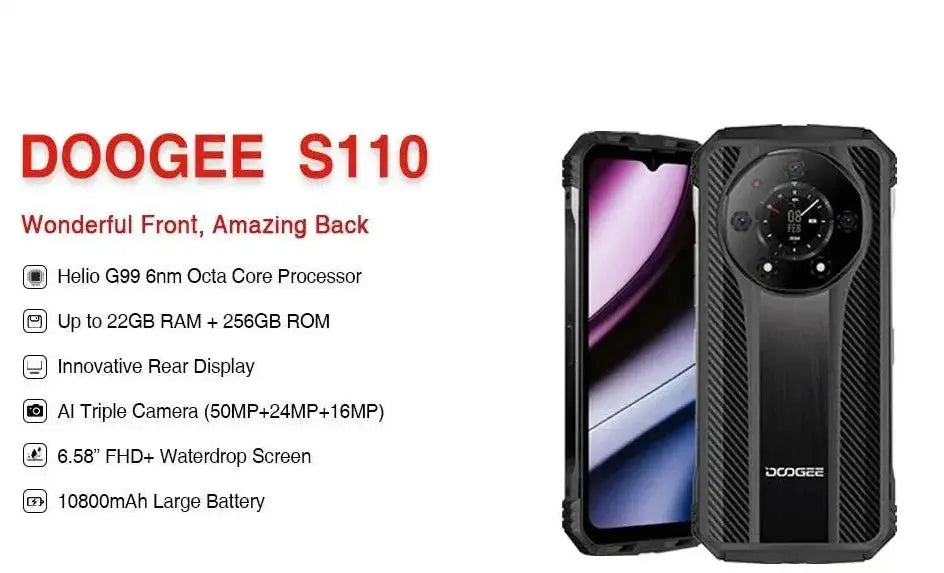 Doogee S110 Rugged Smartphone With 12GB RAM 256GB Storage